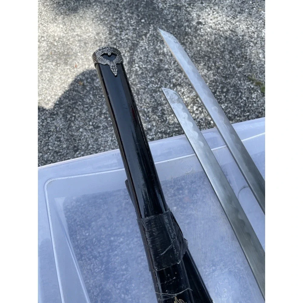 Whetstone Cutlery Samurai Sword Katana Set of 2 Dragon Saya AS IS Repair